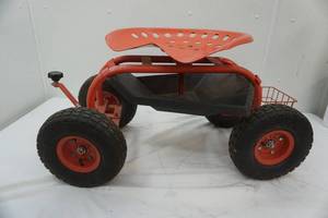 lot 24 image: Steel Rolling Garden Cart Scooter