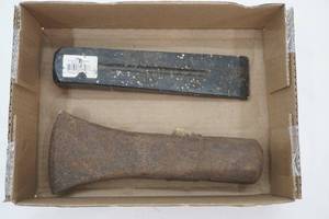 lot 47 image: Axe Head & Iron Splitting Wedge
