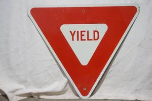 lot 94 image: Yield Sign (full size) Metal