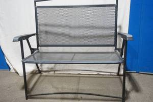 lot 98 image: Folding Metal Patio Bench