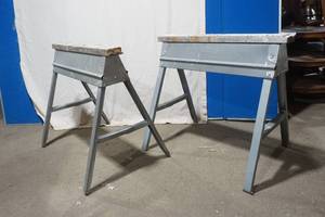 lot 106 image: Aluminum & Wood Saw Horses