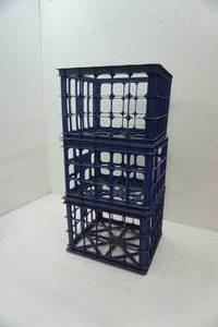 lot 177 image: 3 Storage Baskets-Navy Blue