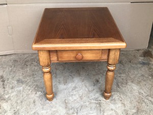 lot 201 image: Small Wood End Table with Drawer