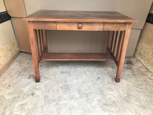 lot 23 image: Solid Wood Table with Drawer  - Smoke free house
