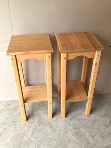 lot 14 image: 2 Wood Plant Stands