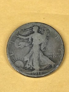 lot 207 image: 1918 D Liberty Standing Half Dollar