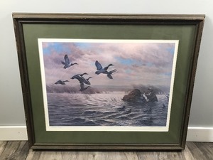 lot 248 image: John C. Green Printers Proof Framed and Signed Print - Duck Hunter Getting Ready to Shoot Some Mallards