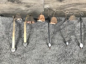 lot 300 image: Lot of 5 Vintage Bells for Fishing
