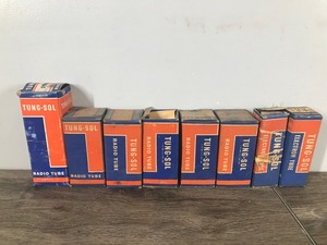 lot 315 image: Lot of 8 Vintage Radio  Vacuum Tubes - Tung-Sol Brand