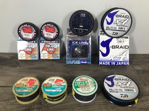 lot 323 image: 8 - Spools of Braided Fishing Line Ranging from 15lb Test to 50lb Test