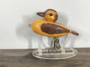lot 332 image: Hand Carved Wood Duck Musky Lure Made by Hugh Issel Grey Eagle