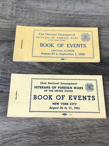 lot 353 image: 1950 & 1951 Book of Events programs from two National Encampments of the Veterans of Foreign Wars of the United States