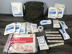 lot 362 image: US Army M183 Demolition Bag, also known as a demolition satchel or charge assembly bag Used as A Medic Bag During the Vietnam War
