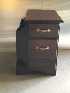 lot 5 image: 2 Drawer Night Stand with Magazine Rack on the Side