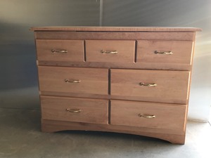 lot 1A image: Solid Wood 7 Drawer Dresser
