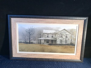 lot 447 image: Wall Hanging Framed Painted Picture The Olde Homeplace by Billy Jacobs