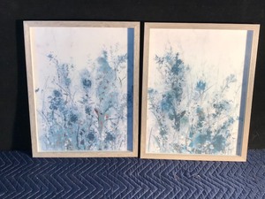 lot 445 image: 2 - Wall Hanging Framed Home Decor Pictures with Flowers  - Glass Fronts