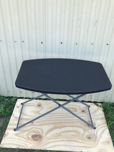 lot 444 image: Small Metal Framed Plastic Top Adjustable Portable Table