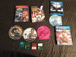 lot 439 image: PS2 games ( 1 with manual) and memory cards, PS$ NBA 2K 2D game with manual and 2 Blue ray DVDs