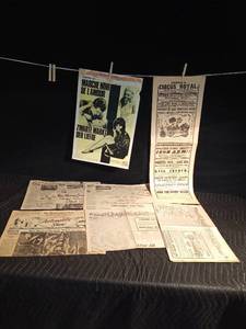 lot 97 image: Movie poster, circus poster and 1910 & 1935 Newspaper of Automobiles
