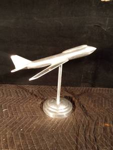 lot 65 image: cast aluminum metal Boeing 747 on a stand