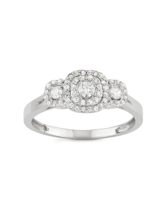 lot 180 image: Tiara 10K White Gold 12 ct tw Diamond Multi Halo Ring - Size 6