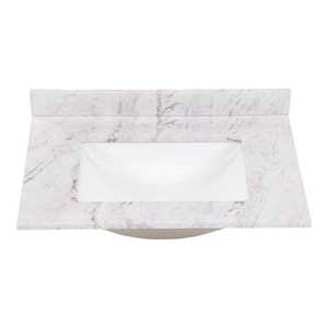 lot 7 image: Home Decorators Collection 31 in. W x 22 in. D Engineered Stone Composite White Rectangular Single Sink Vanity Top in Lunar