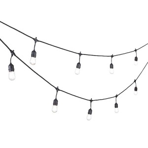 lot 22 image: Hampton Bay 24-Light 48 ft. Plug-in IndoorOutdoor Edison Patio String Light with S14 Single Filament LED Bulbs