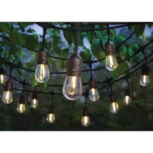 lot 29 image: Hampton Bay 24-Light 48 ft. Plug-in IndoorOutdoor Edison Patio String Light with S14 Single Filament LED Bulbs