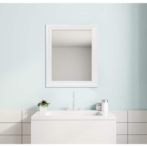 lot 39 image: Glacier Bay 23.5 in. W x 28.5 in. H Rectangular PS Framed Wall Bathroom Vanity Mirror in White