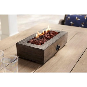 lot 49 image: Hampton Bay 35.00 in. W 50000 BTU Black Steel Propane Outdoor Fire Pit with Fire Glass and Pulse Igniter