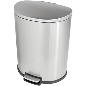 lot 107 image: StyleWell SW 13 gal. Stainless Steel Step-On Trash Can D-Shaped