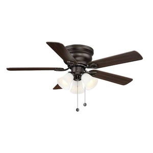 lot 145 image: Hampton Bay Clarkston II 44 in. LED Indoor Oil Rubbed Bronze Ceiling Fan with Light Kit