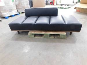 Poly and Bark Jasper 80 in. Armless 3-Seater Sofa in Onyx Black
