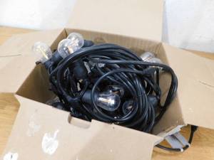 lot 24 image: Hampton Bay 24-Light 48 ft. Plug-in IndoorOutdoor Edison Patio String Light with S14 Single Filament LED Bulbs