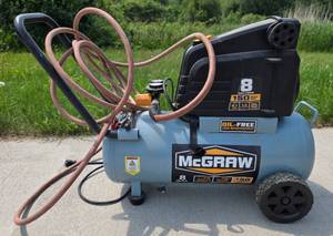 lot 53 image: McGraw 8 Gallon Oil-Free Portable Air Compressor