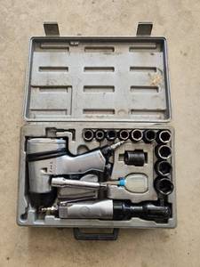 lot 54 image: Set of Air Impact Wrench and Ratchet with Socket Set