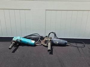 lot 66 image: Set of 2 Angle Grinders - Makita 9514B & Chicago Electric