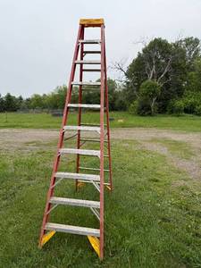 lot 128 image: Werner 12-Foot Fiberglass Step Ladder