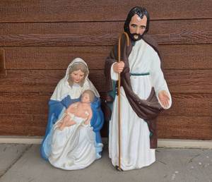 lot 152 image: Outdoor Nativity Scene Figures of Mary, Joseph, and Baby Jesus