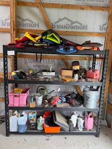 lot 158 image: Heavy-Duty Industrial Metal Storage Shelving Unit (Shelving Unit Only)