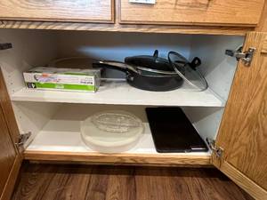 lot 171 image: Kitchenware Collection Multi Slicer, Tupperware, Glass Dish, and Nonstick Pans
