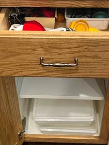 lot 181 image: Collection of Kitchen Utensils and Clear Storage Bins