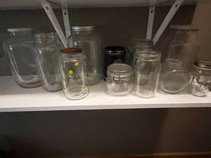 lot 197 image: Collection of Assorted Glass Jars and University of Minnesota Mug