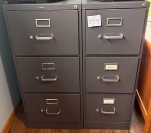 lot 252 image: Pair of HON 4-Drawer Vertical File Cabinets