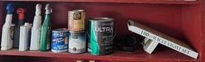 lot 267 image: Assorted Rubber Compunds and Sealants, Cans of PaintPrimers and Insect Killers Collection - content quantities unverified