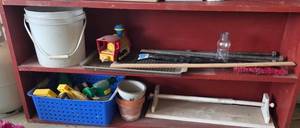 lot 269 image: Assorted Garden and Household Tools with Toy Train