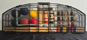lot 278 image: Eddie Bauer Complete Croquet Set with Wire Cage