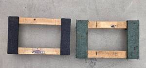 lot 310 image: Pair of Wooden Furniture Dollies with Carpet Padding