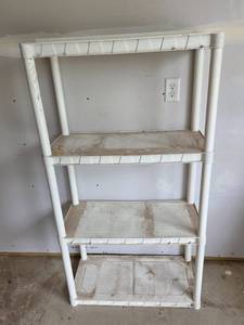 lot 317 image: Used White Plastic Shelving Unit